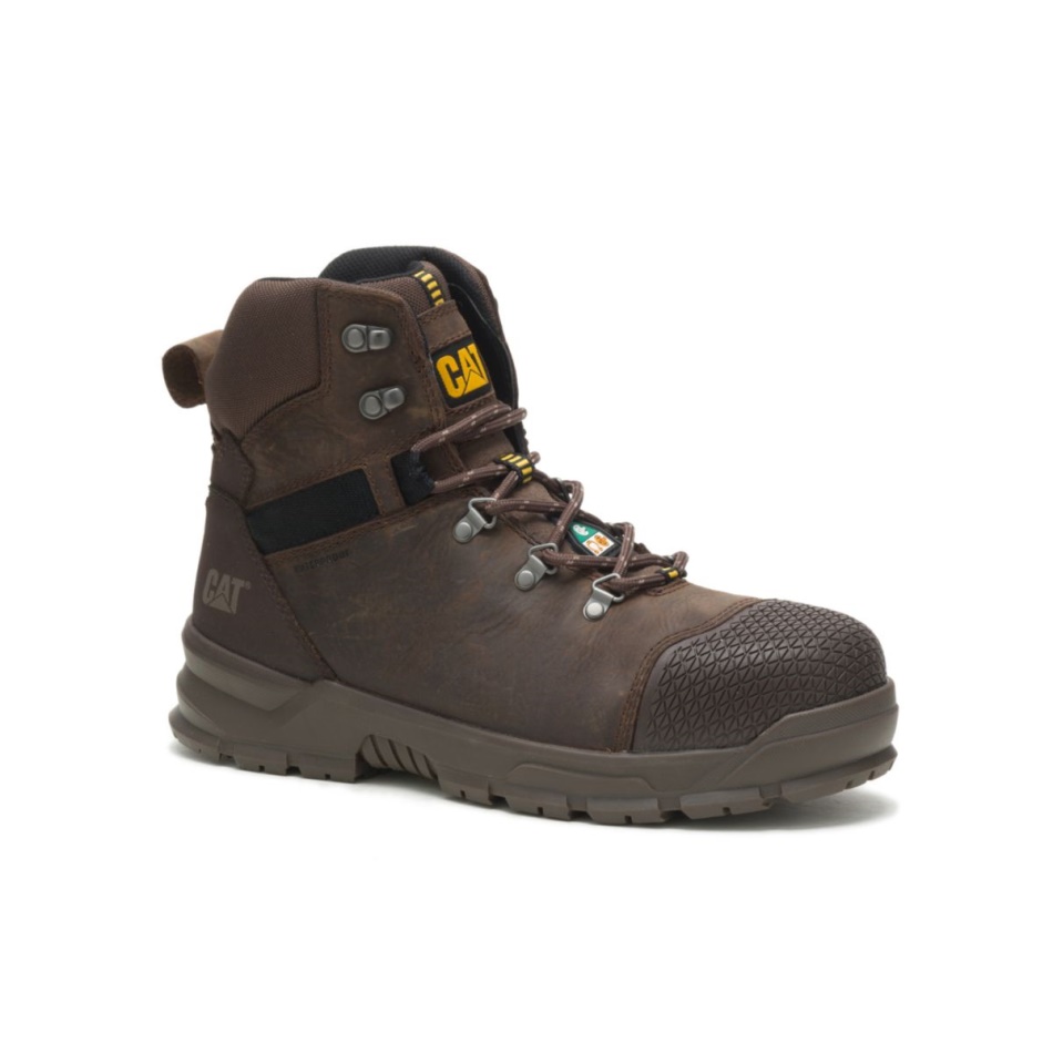 CAT Footwear Men\s Accomplice X Waterproof Steel Toe CSA Work Boot Real Brown