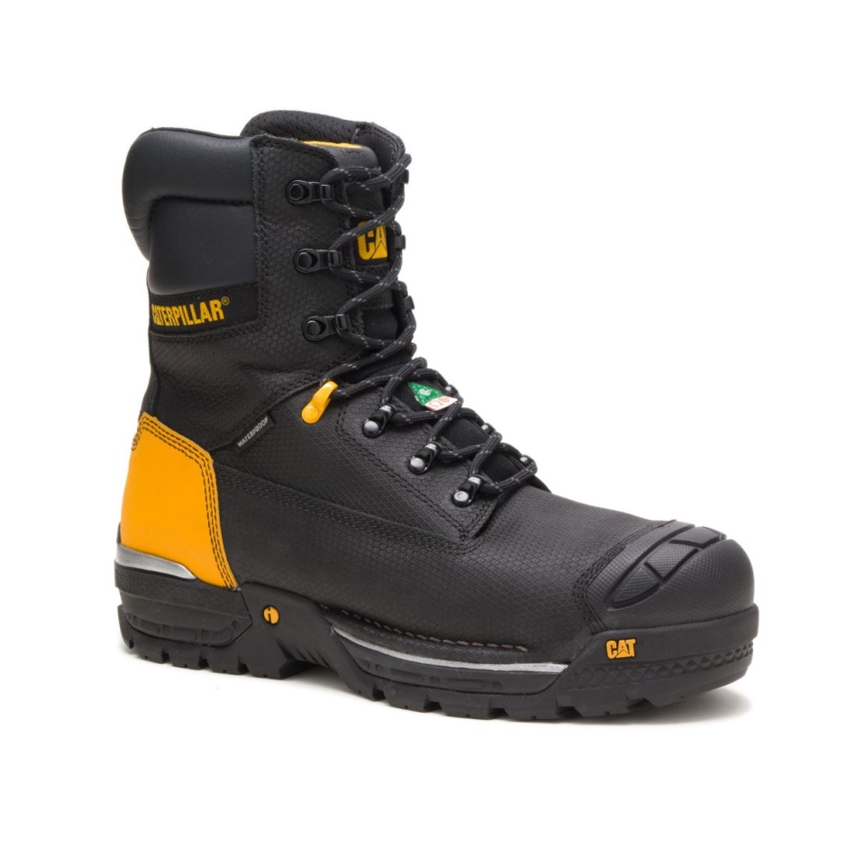 CAT Footwear Men\s Excavator LT 8” Waterproof TX Composite Toe CSA Work Boot Black