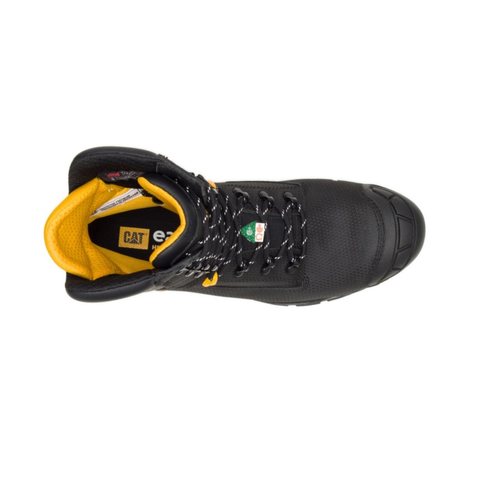 CAT Footwear Men\s Excavator LT 8” Waterproof TX Composite Toe CSA Work Boot Black