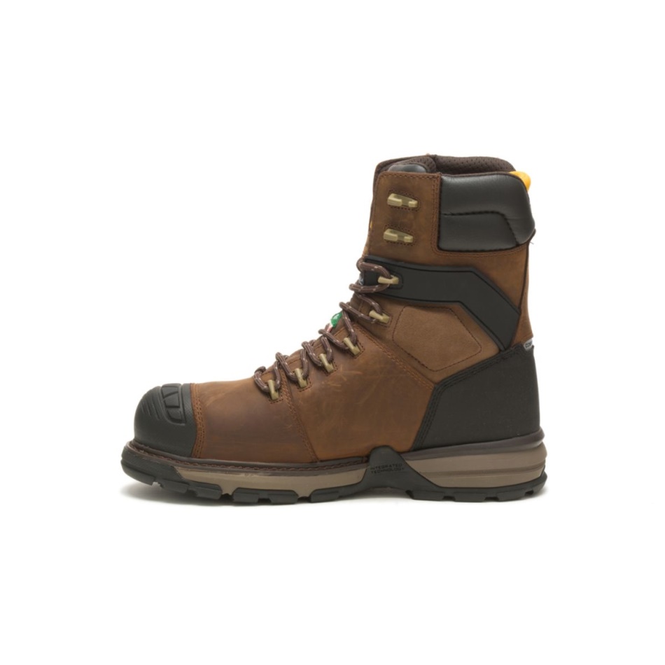 CAT Footwear Men\s Excavator Superlite 8” Waterproof Thinsulate Carbon Composite Toe CSA Work Boot Dark Brown