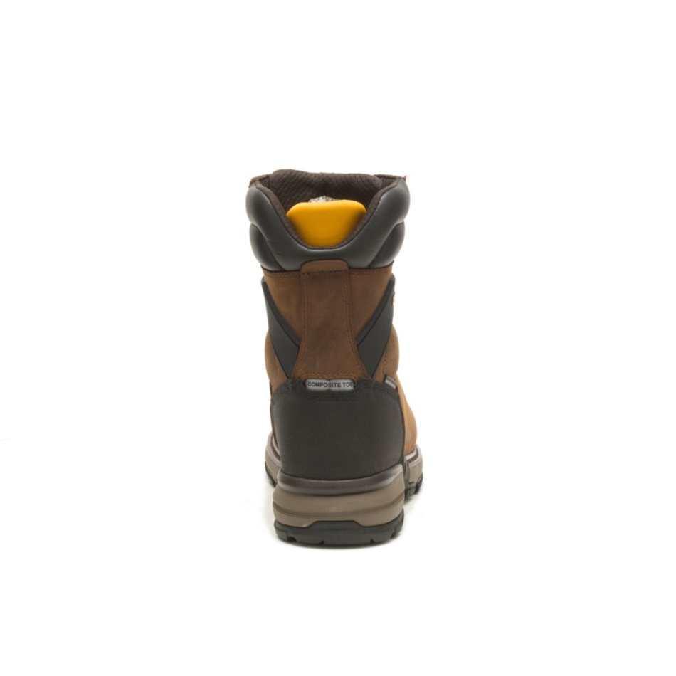 CAT Footwear Men\s Excavator Superlite 8” Waterproof Thinsulate Carbon Composite Toe CSA Work Boot Dark Brown