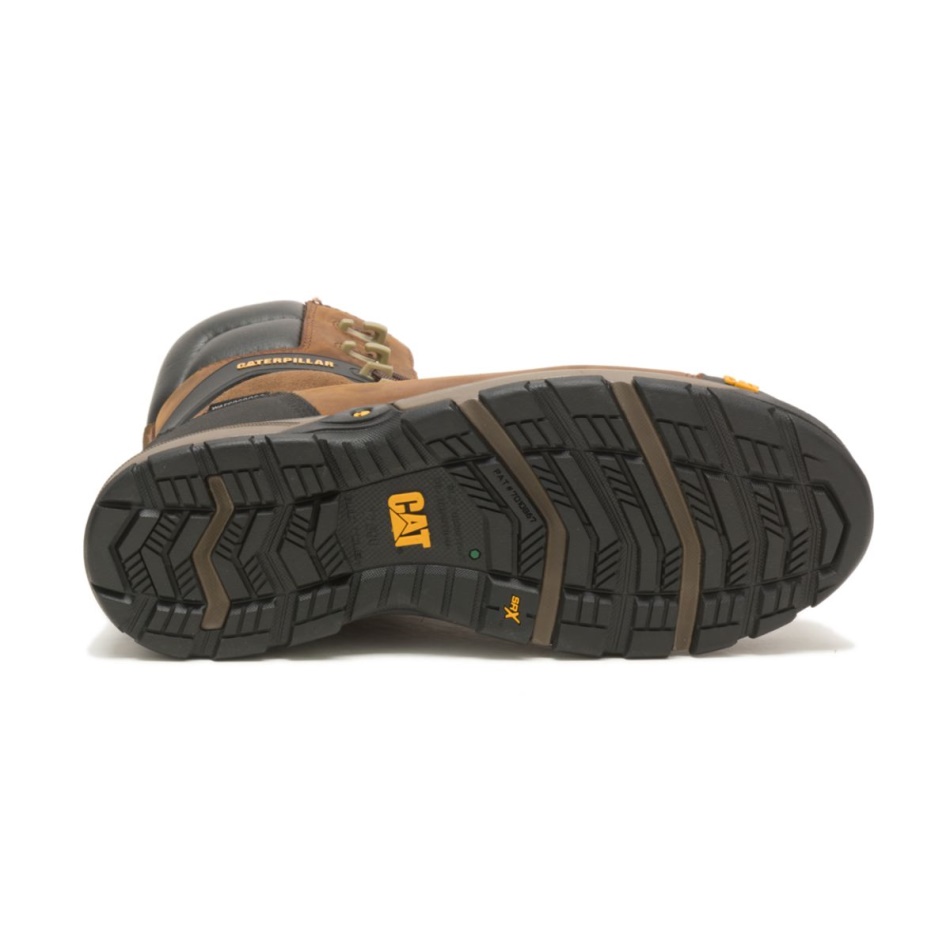 CAT Footwear Men\s Excavator Superlite 8” Waterproof Thinsulate Carbon Composite Toe CSA Work Boot Dark Brown