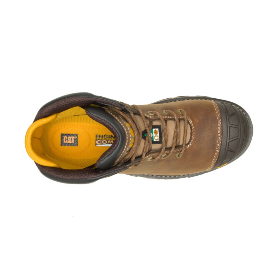 CAT Footwear Men\s Excavator Superlite Waterproof Carbon Composite Toe CSA Work Boot Dark Biege
