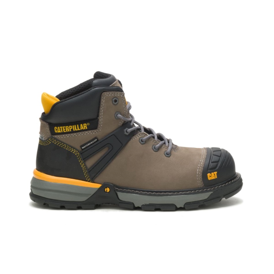 CAT Footwear Mens Excavator Superlite Waterproof Carbon Composite Toe CSA Work Boot Pewter