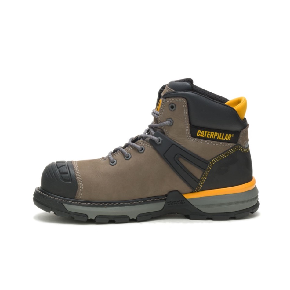 CAT Footwear Men\s Excavator Superlite Waterproof Carbon Composite Toe CSA Work Boot Pewter