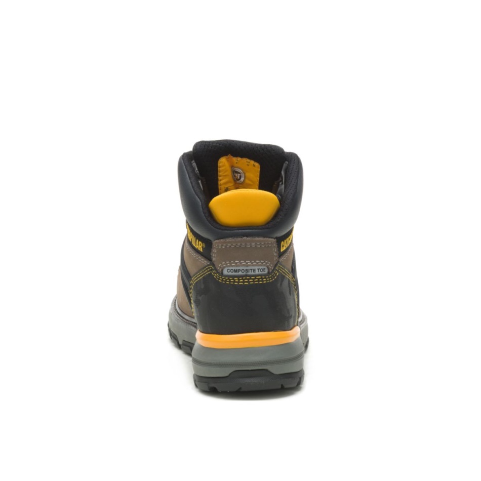CAT Footwear Men\s Excavator Superlite Waterproof Carbon Composite Toe CSA Work Boot Pewter