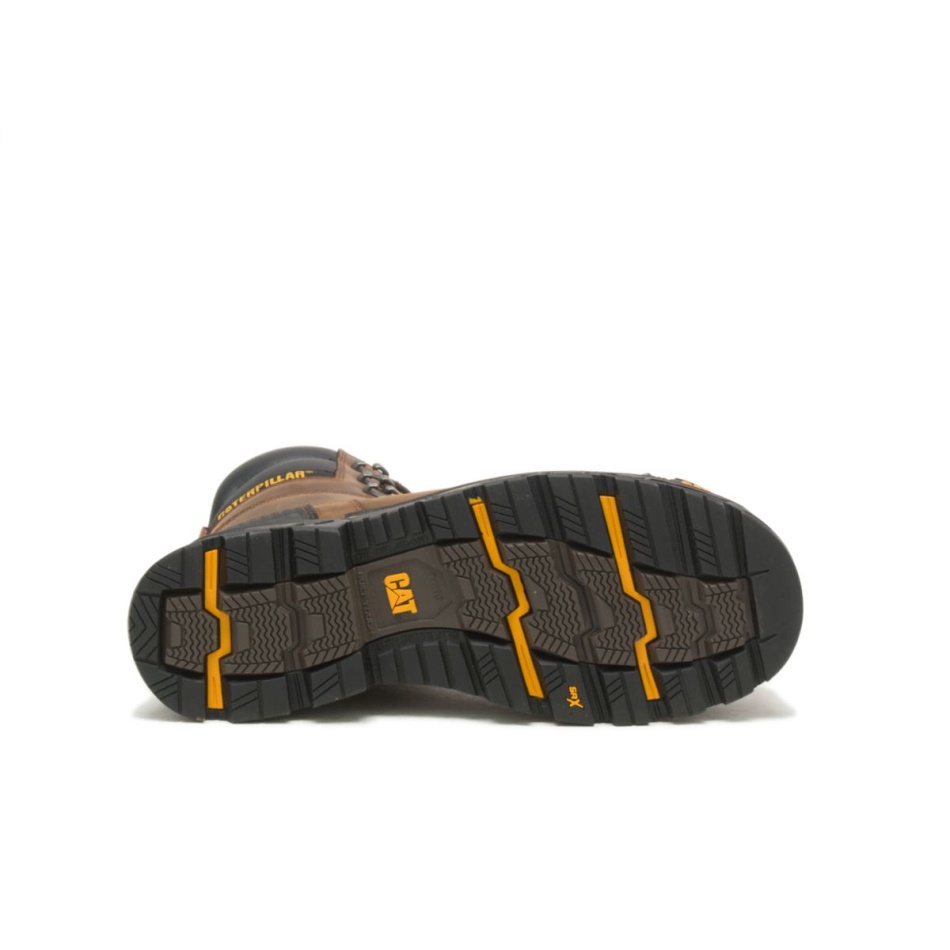 CAT Footwear Men\s Excavator XL 8” WP TX CT CSA Work Boot Dark Brown