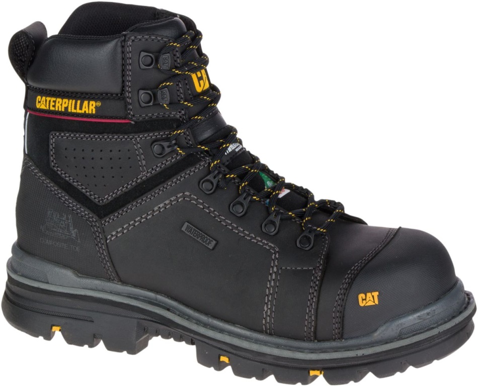 CAT Footwear Men\s Hauler 6” Waterproof Composite Toe Work Boot Black