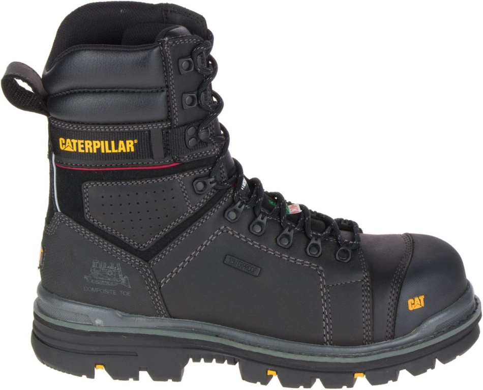 CAT Footwear Mens Hauler 8” Waterproof Composite Toe CSA Work Boot Black