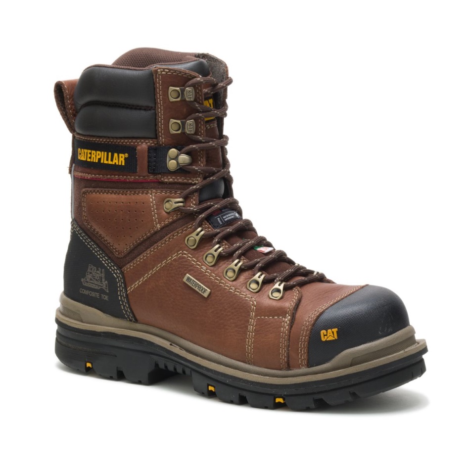 CAT Footwear Men\s Hauler 8” Waterproof Composite Toe CSA Work Boot Oak