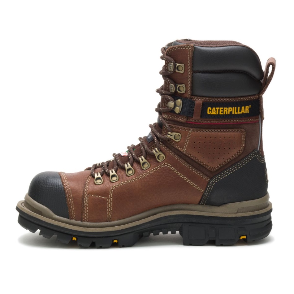 CAT Footwear Men\s Hauler 8” Waterproof Composite Toe CSA Work Boot Oak