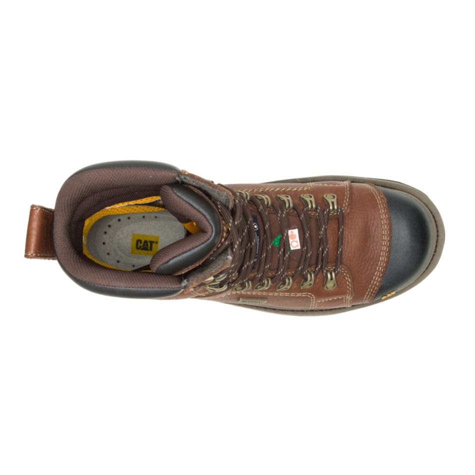 CAT Footwear Men\s Hauler 8” Waterproof Composite Toe CSA Work Boot Oak