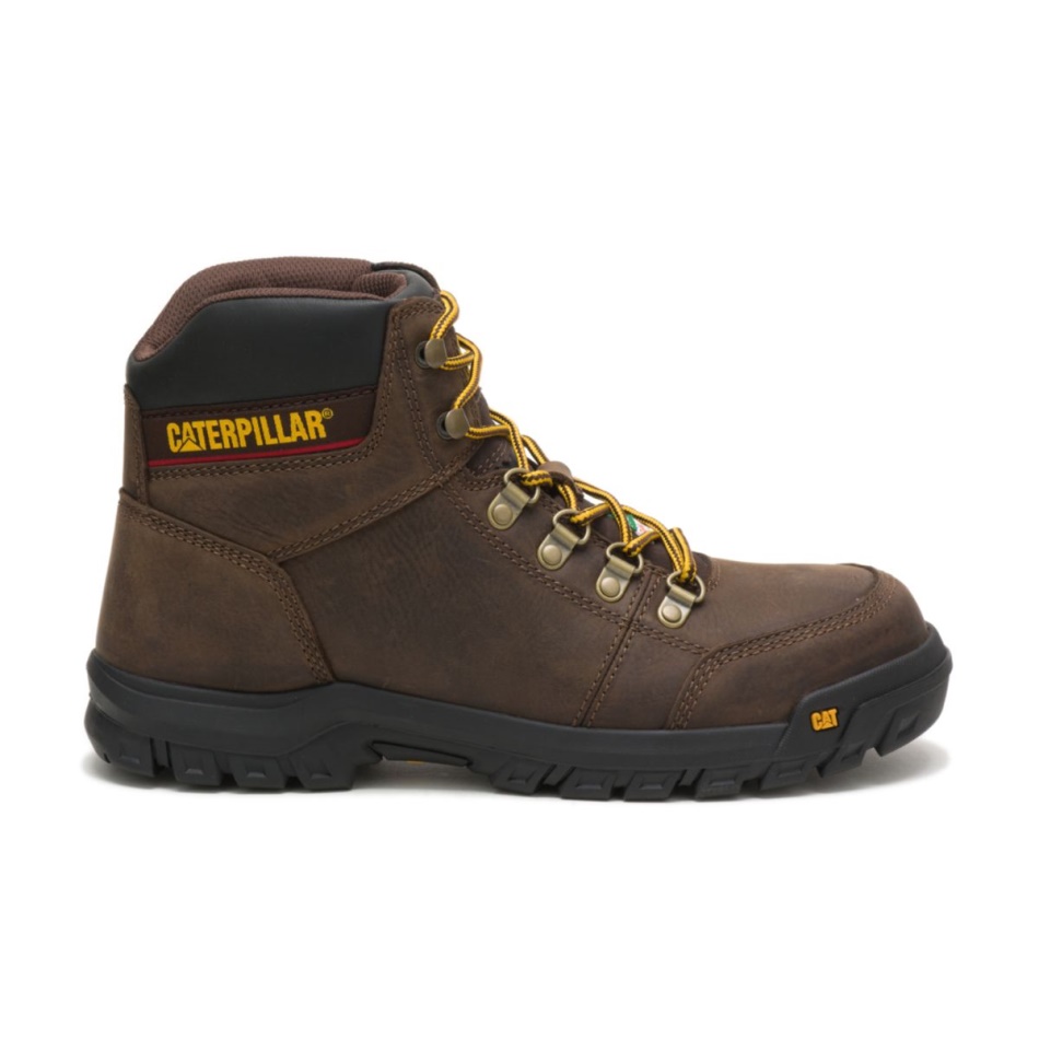 CAT Footwear Mens Outline Steel Toe CSA Work Boot Brown