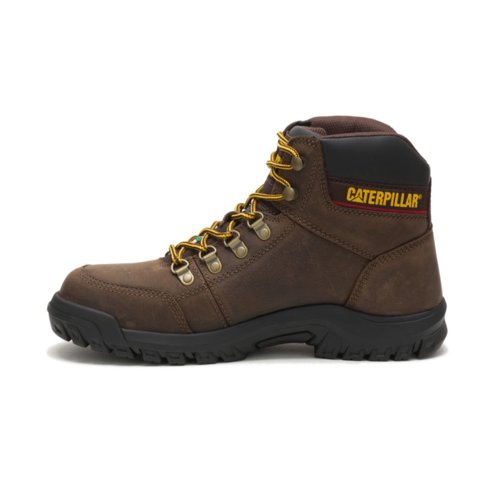 CAT Footwear Men\s Outline Steel Toe CSA Work Boot Brown