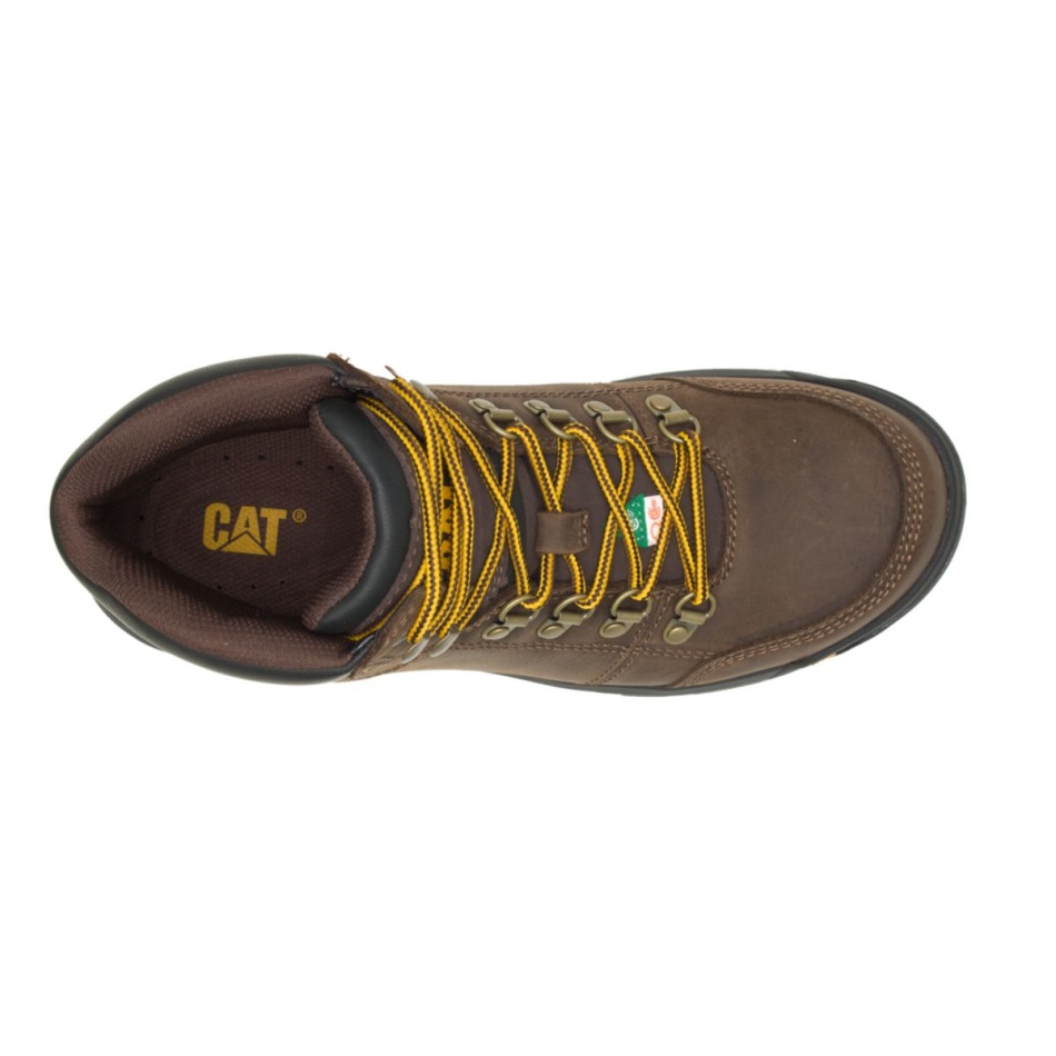 CAT Footwear Men\s Outline Steel Toe CSA Work Boot Brown