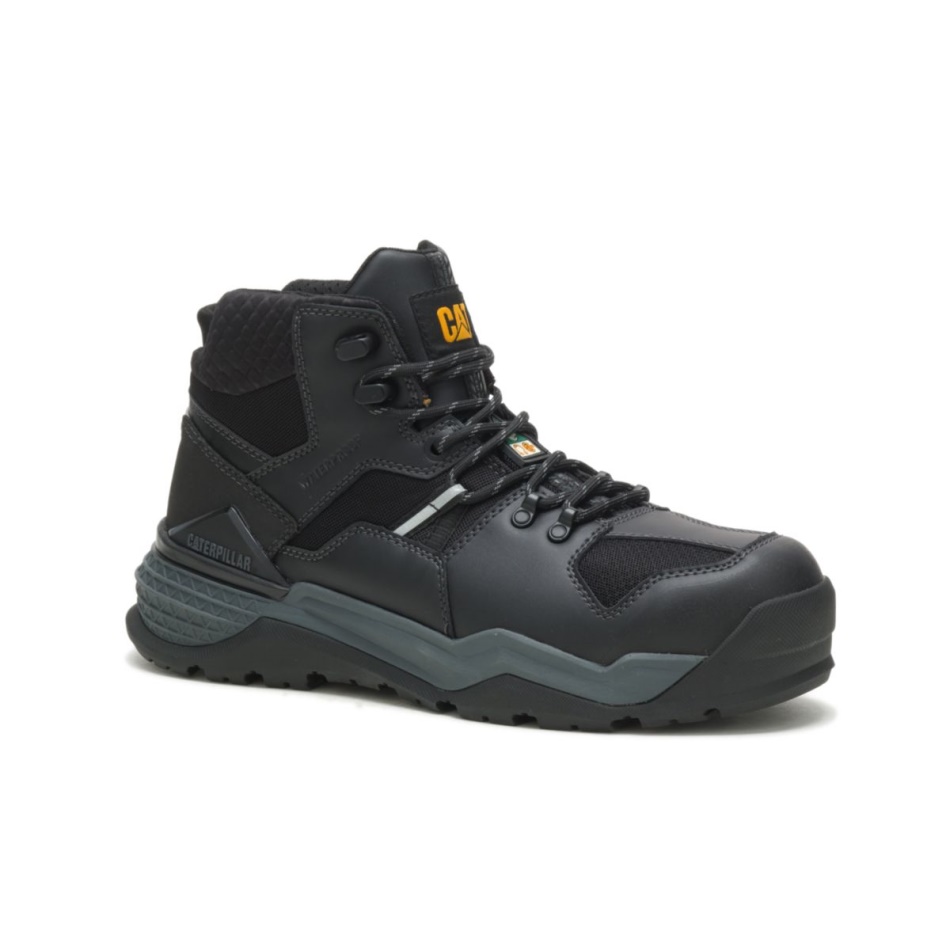 CAT Footwear Men\s Provoke Mid Waterproof Alloy Toe CSA Work Boot Black
