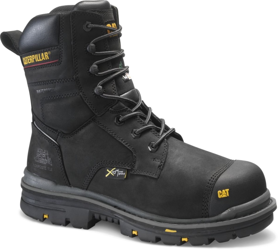 CAT Footwear Men\s Rasp 8” Waterproof Met CSA Work Boot Black