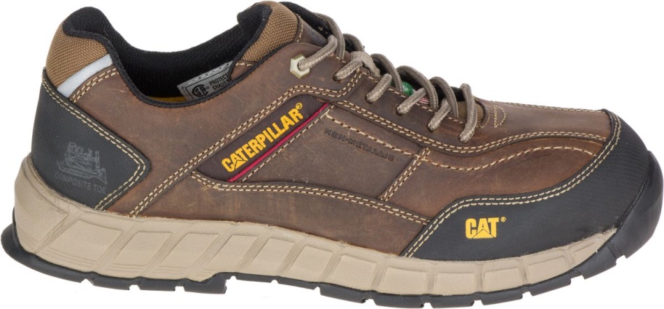 CAT Footwear Men\s Streamline Leather CSA Composite Toe Work Shoe Dark Beige