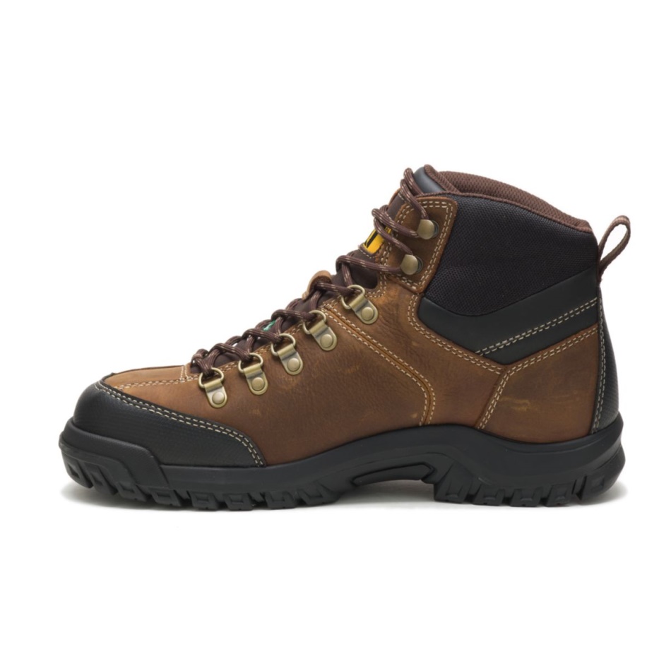 CAT Footwear Men\s Threshold Waterproof Steel Toe CSA Work Boot Brown