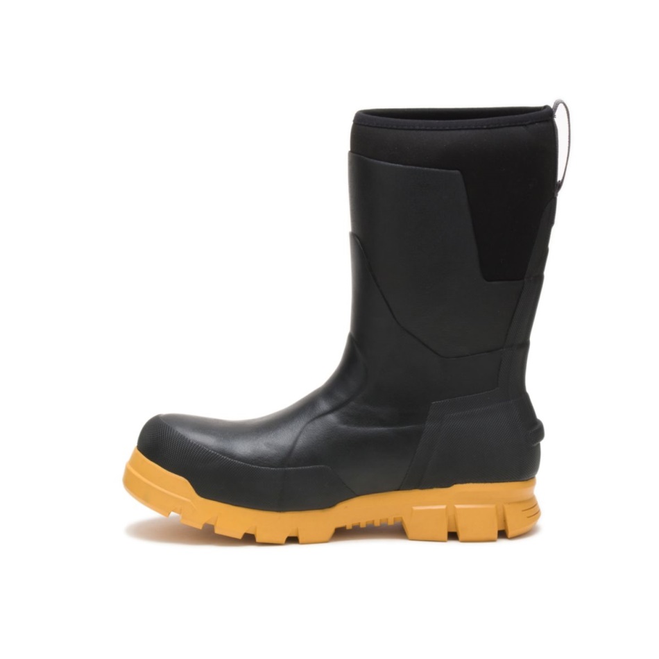 CAT Footwear Stormers 11” Steel Toe CSA Work Boot Black-Cat Yellow