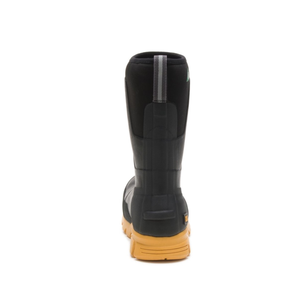 CAT Footwear Stormers 11” Steel Toe CSA Work Boot Black-Cat Yellow