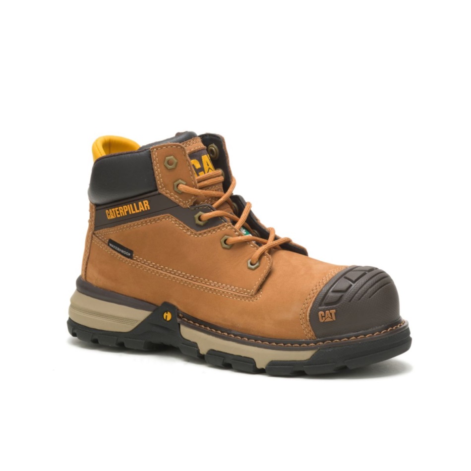 CAT Footwear Women\s Excavator Superlite Waterproof Carbon Composite Toe CSA Work Boot Sudan Brown