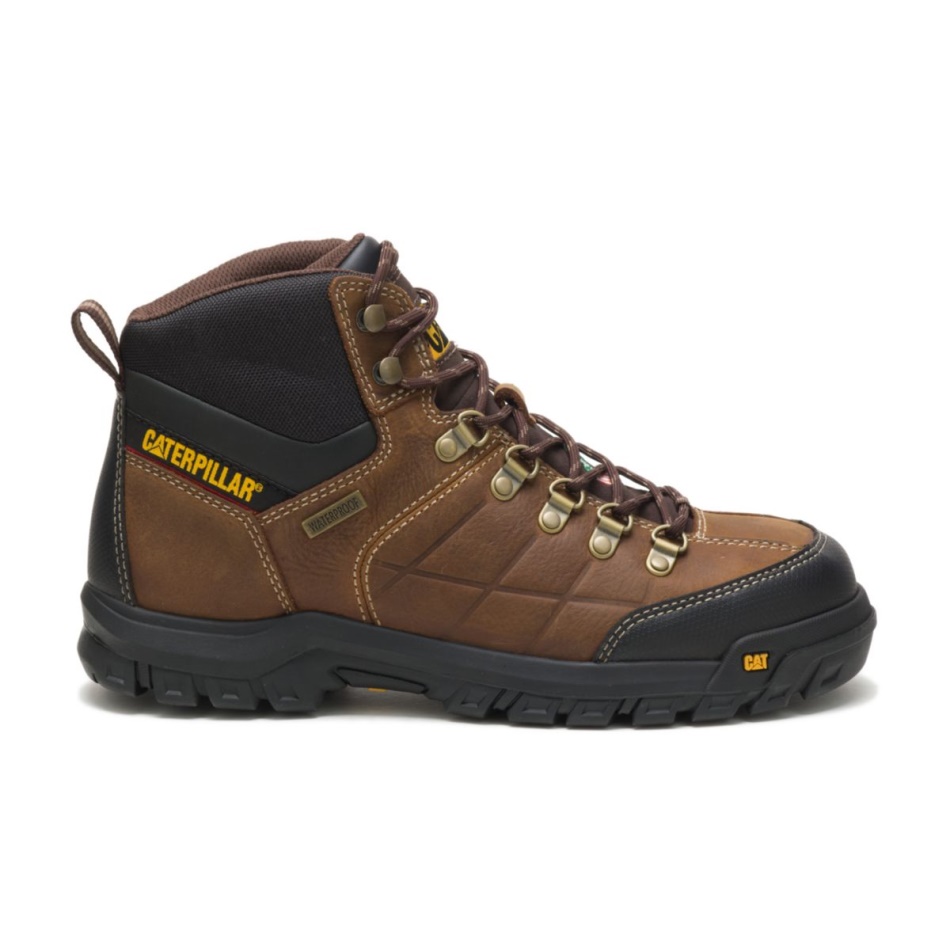 CAT Footwear Men's Threshold Waterproof Steel Toe CSA Work Boot Brown